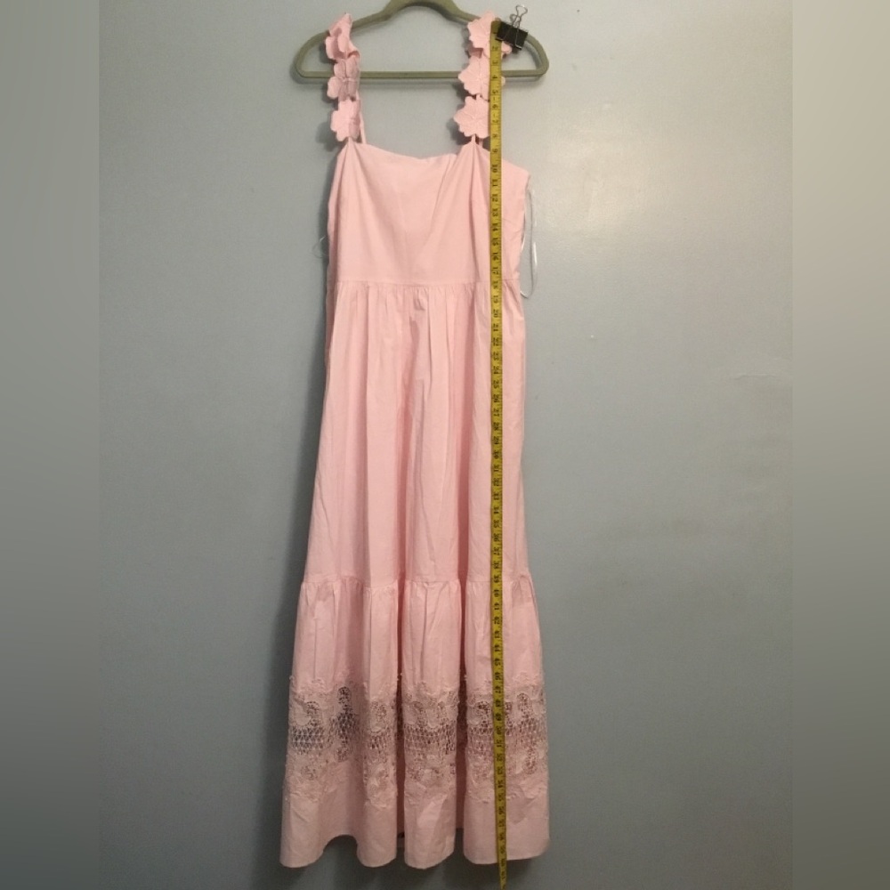 Solitaire Light Pink Maxi Dress with Lace Insets